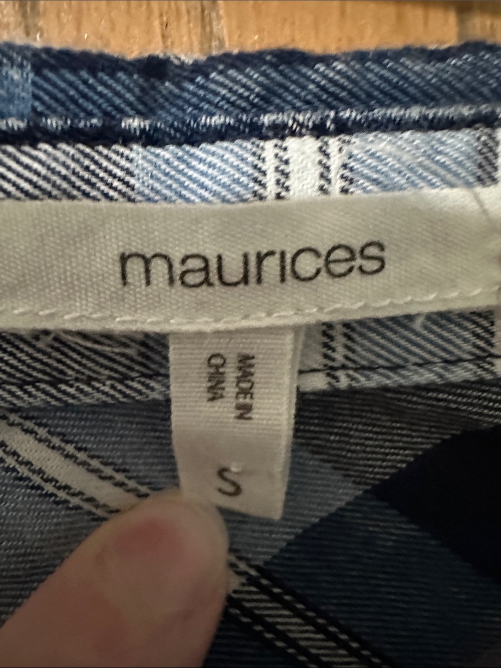 Maurices Blue Plaid Button Cuff Shirt - Picture 6 of 7